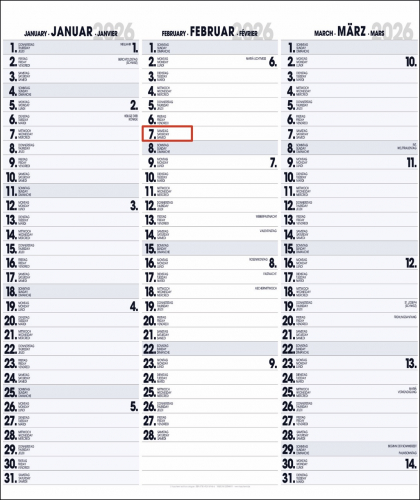 3-MONATSPLANER - BÜROPLANER - OFFICE PLANER